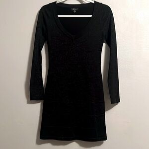 Guess - Cardi dress black M long sleeve shiny lurex dress spaghetti dress